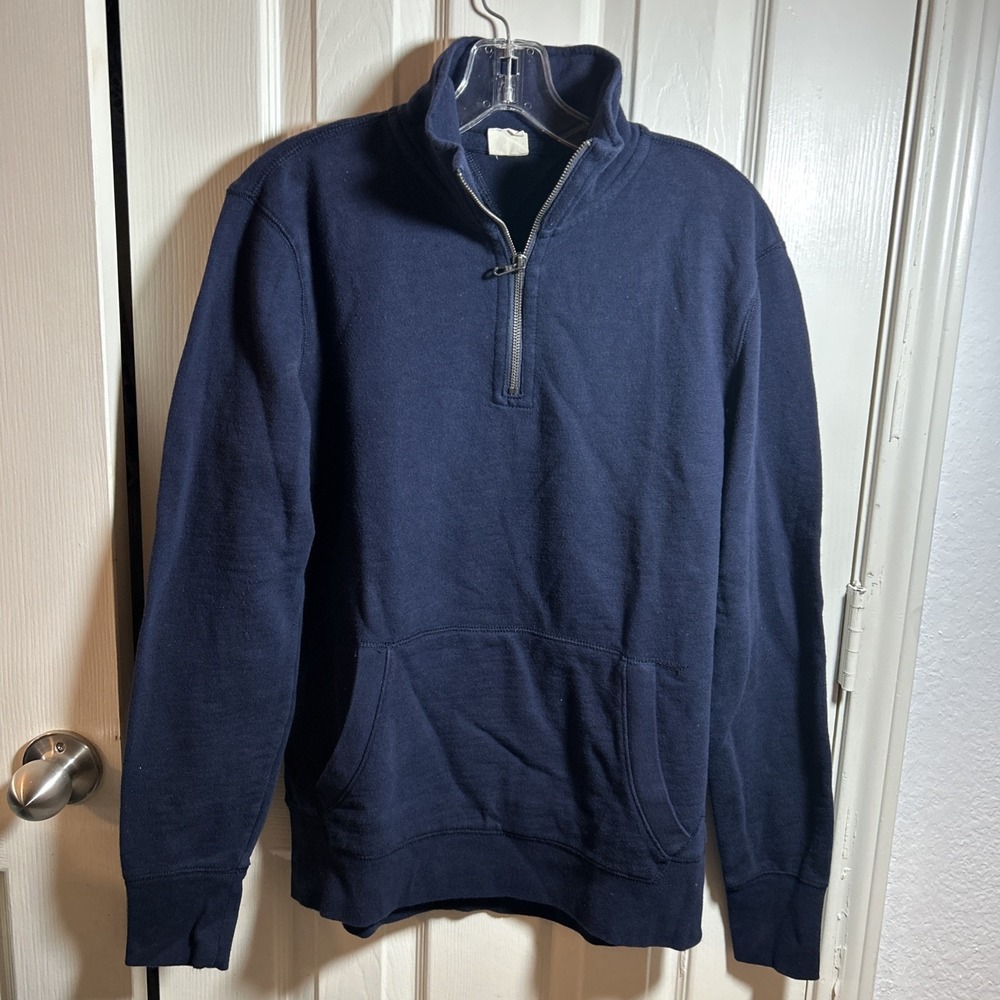 Gap‎ Lived In Pullover 1/4 Zip Track Jacket Navy Blue Mens Size S